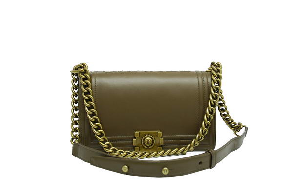 7A Chanel A30157 Khaki Calfskin mini Le Boy Flap Shoulder Bag Gold Hardware Online
